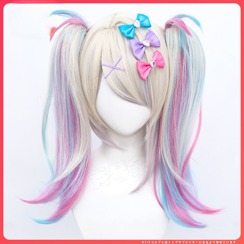 Needy Streamer Overload Pastell Regenbogen Zöpfe Kawaii Engel Cosplay Perücke