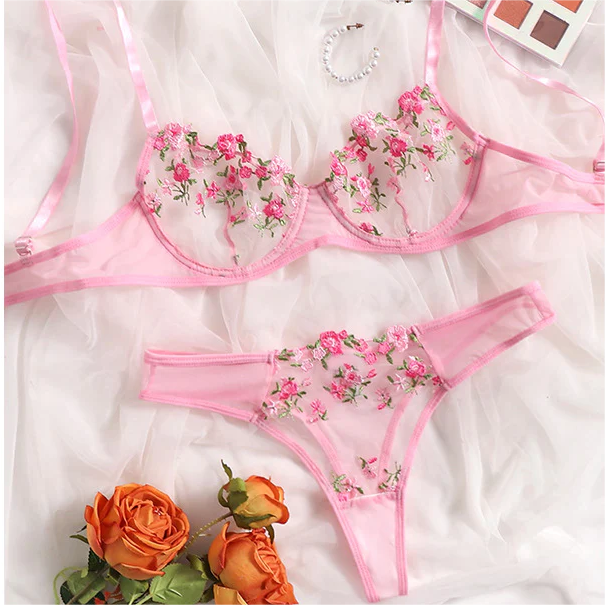 Sweet Green Cute Floral Lingerie SP18627