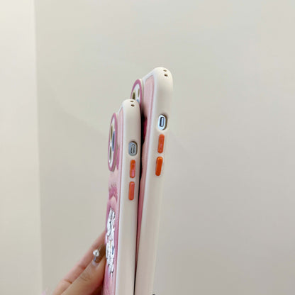 Süße Leder-Telefonhülle mit rosa Schleife und Häschen MK18914