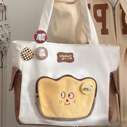 Sac à bandoulière blanc et marron avec joli visage ON675