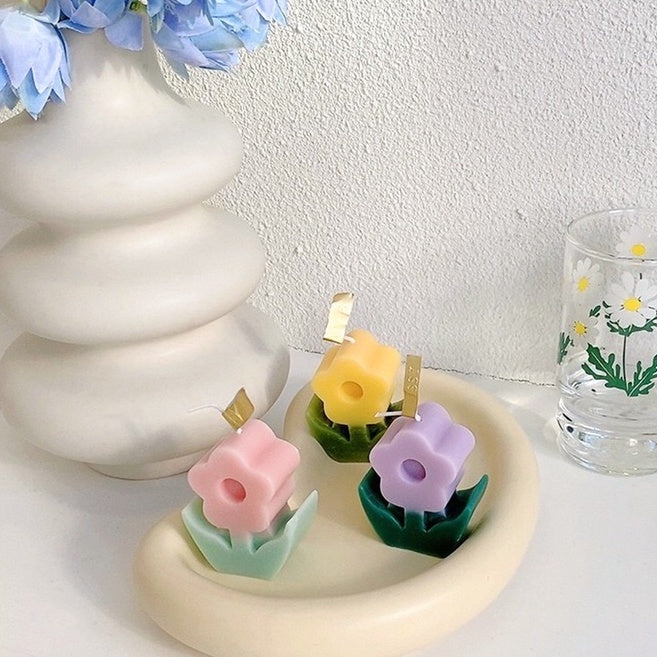 Cute Korean Flower Shaped Scented Candle LIN115 - mkkawaiishop