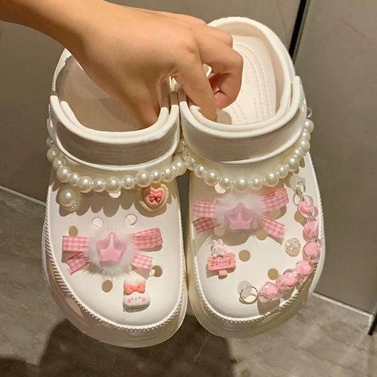 Chaussures Kawaii à nœud en perles - Kimi