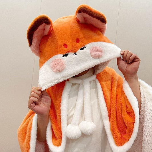 Cape d'hiver en polaire Kawaii Fox ME54