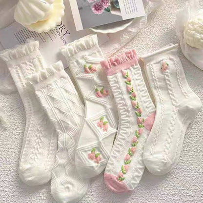 Chaussettes à fleurs roses MK18845