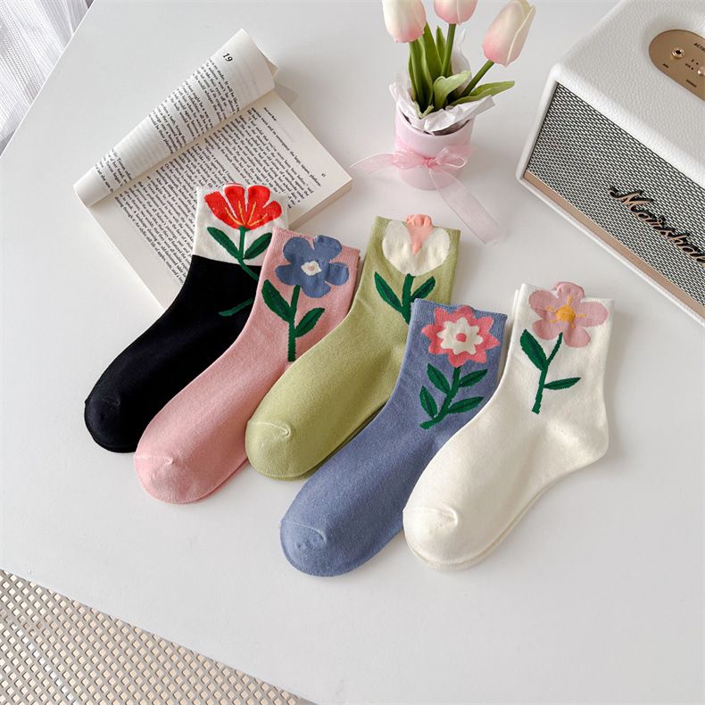 Flowers Candy Color Socks MK18879