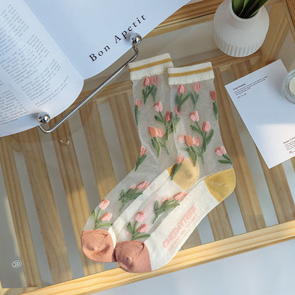 Chaussettes à fleurs de tulipe MK18676