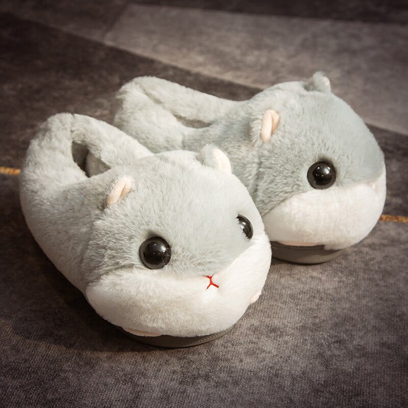 Kawaii Hamster Plush Pig Shark Slippers Stuffed Animal Slippers LIN76 - mkkawaiishop