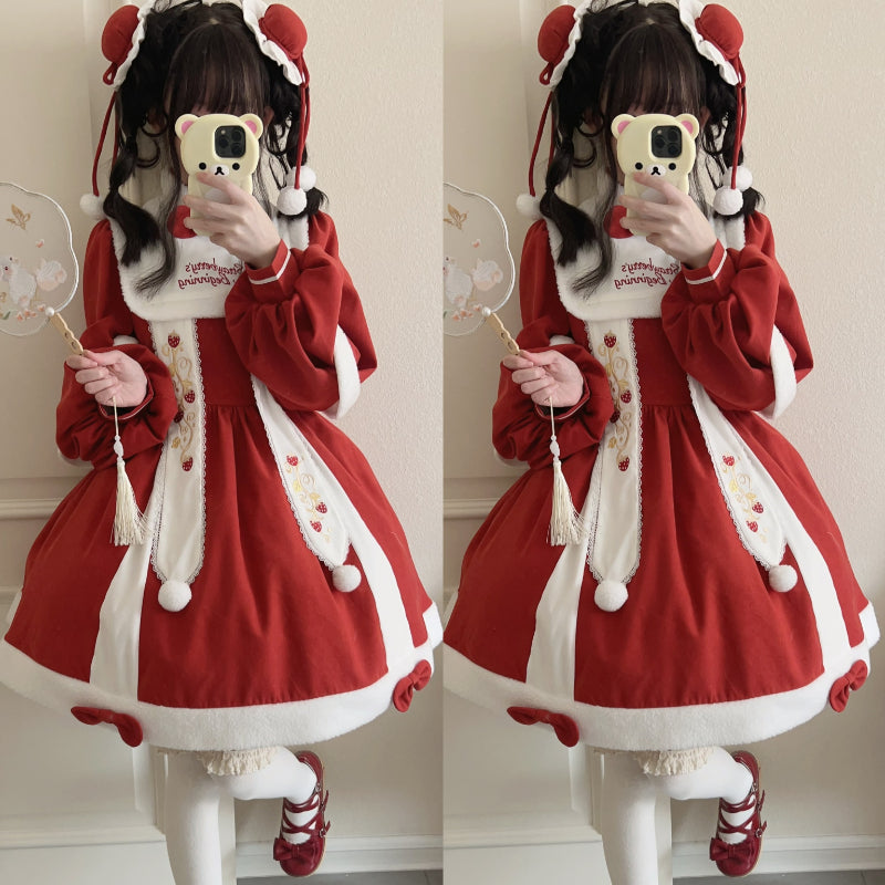 Robe Lolita rouge du Nouvel An