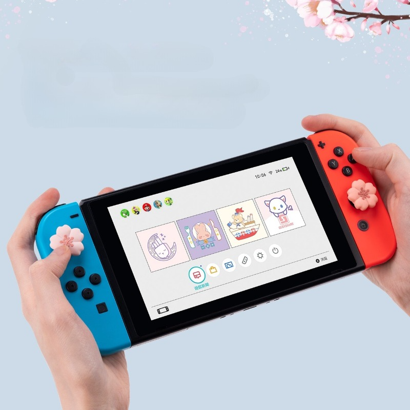 Kawaii Nintendo Switch OLED Kawaii Pink Sakura Thumb Grips ON780