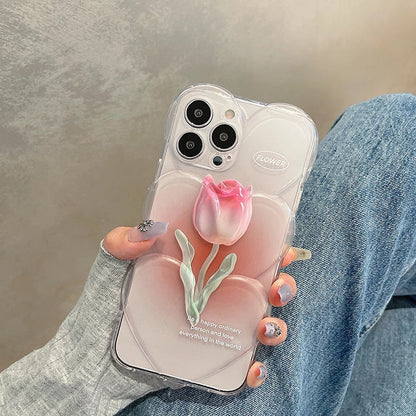 Coque de téléphone à motif de tulipe 3D