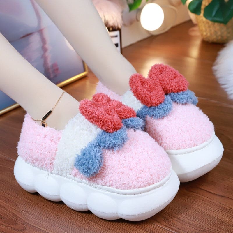 Chaussons Kawaii aux couleurs pastel avec nœud mignon ON889