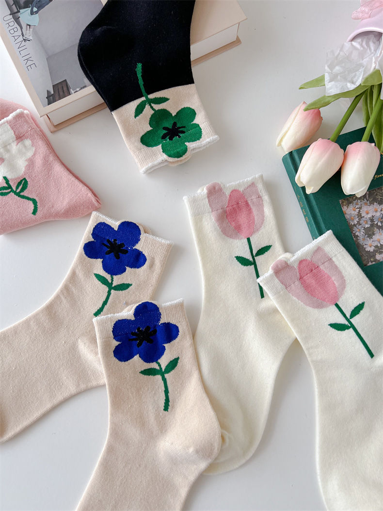 Flowers Candy Color Socks MK18879