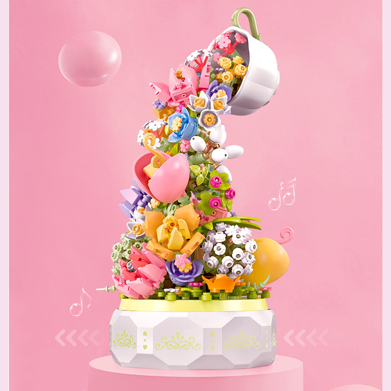 Building Block Flower Music Box - Heartzcore MK18882