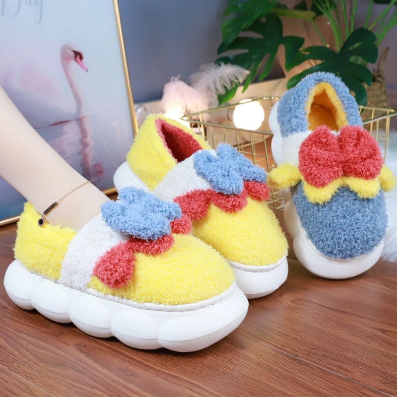 Chaussons Kawaii aux couleurs pastel avec nœud mignon ON889