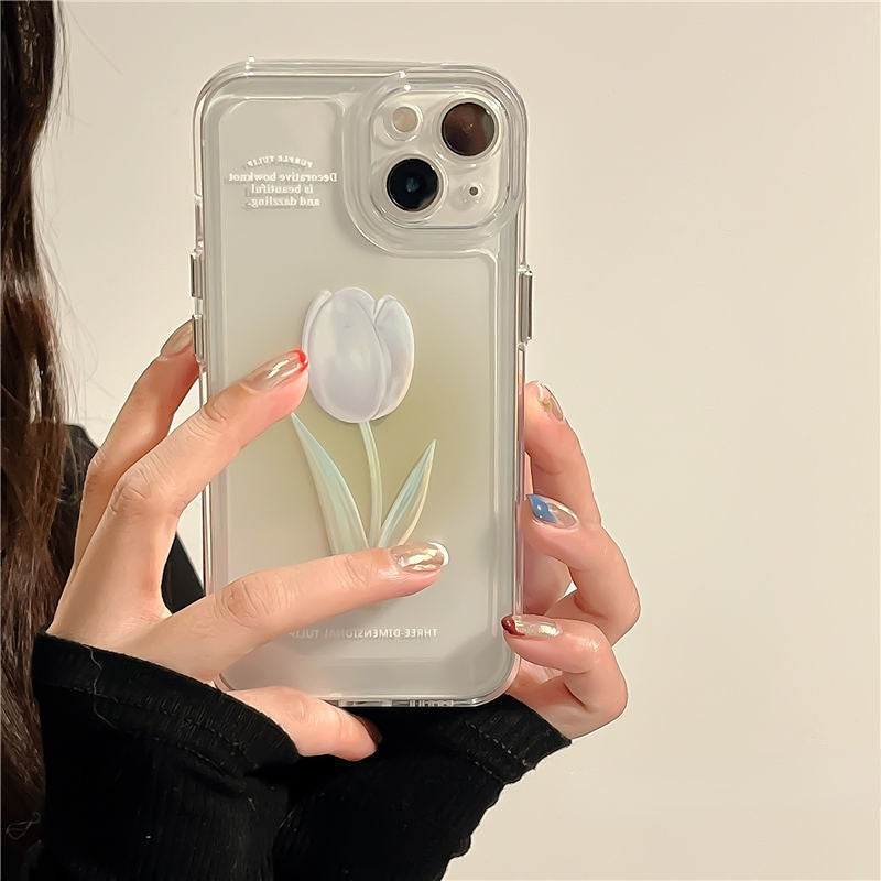 Sweet Rose Flower Phone Case Cover for iphone 14 13 Pro Max 12 11 XR XSMax Clear Shockproof Protective Cases LIN73 - mkkawaiishop