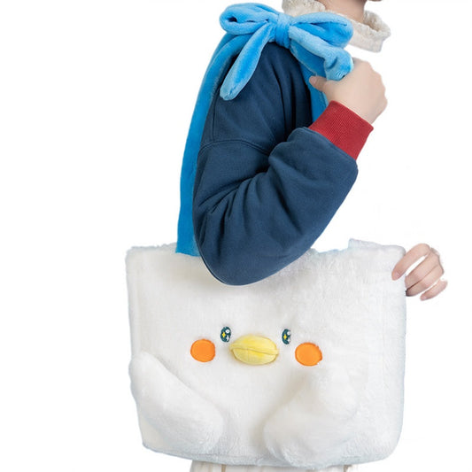 Sac à bandoulière en peluche en forme de canard Kawaii 