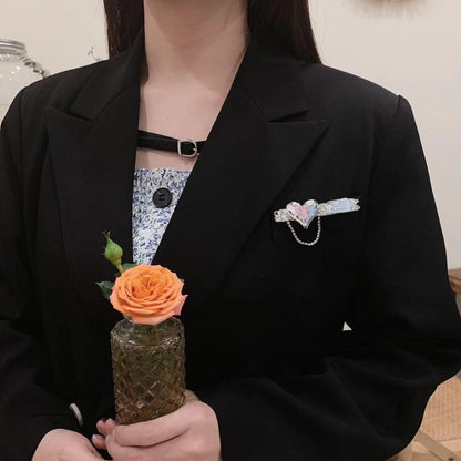 Entenschnabelclip mit süßer Herz-Quaste MK18794