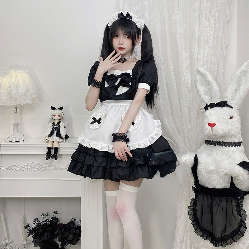 2 Colors Sweet Bows Maid Dress ON645