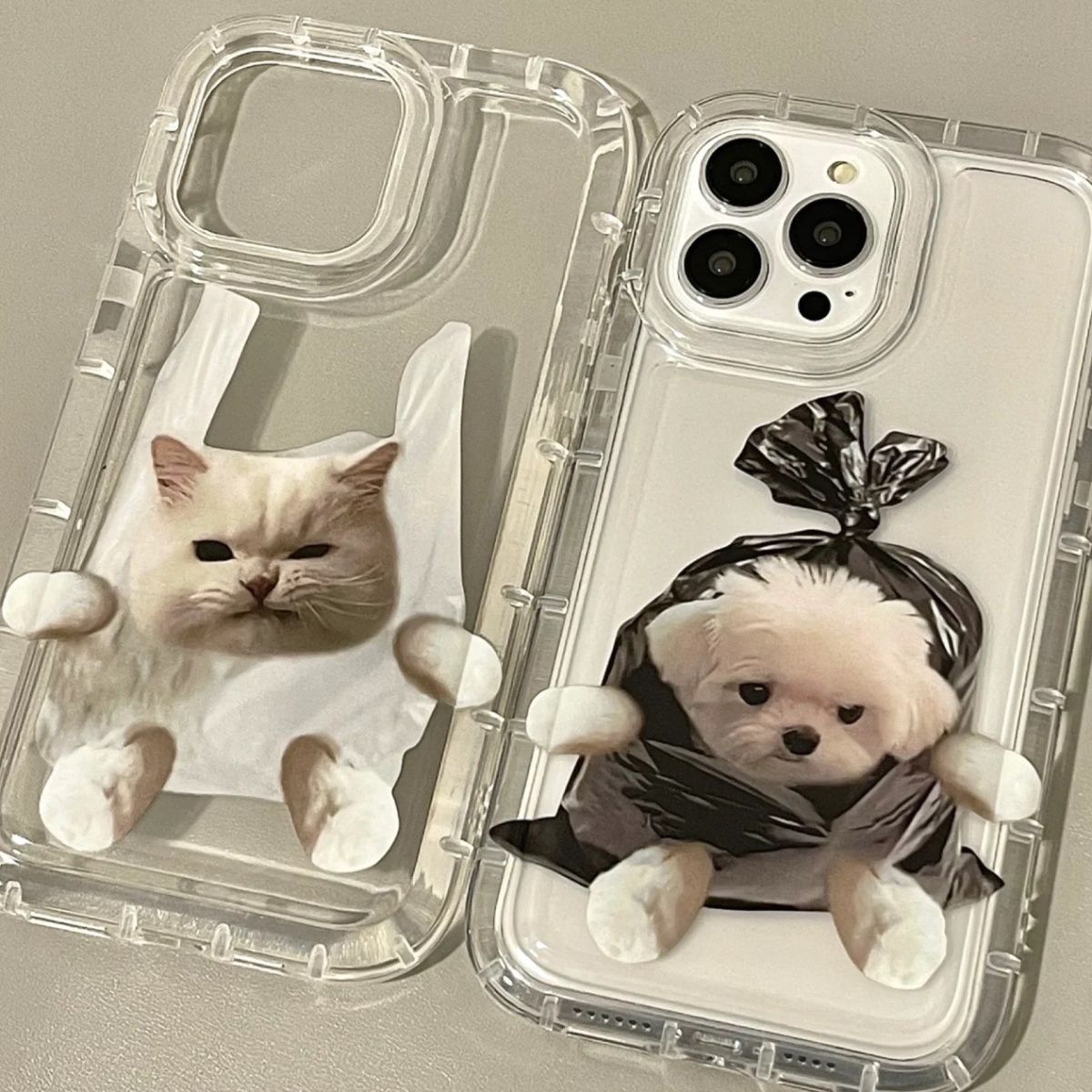 Cute Cartoon Plastics Dog Cat Matching Phone Case MK18657