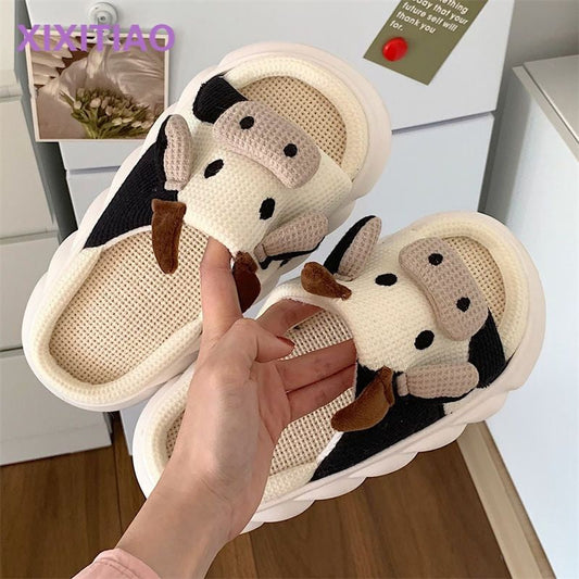 Cow Slippers For Home LIN77 - mkkawaiishop