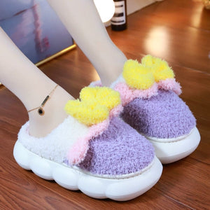 Chaussons Kawaii aux couleurs pastel avec nœud mignon ON889