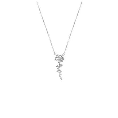 Diamond Rose Necklace LIN90 - mkkawaiishop