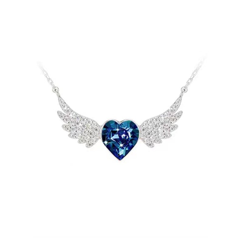 Guarding Angel Wings Hearts Necklace