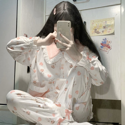 Pyjama mignon lapin rose et blanc - Kimi