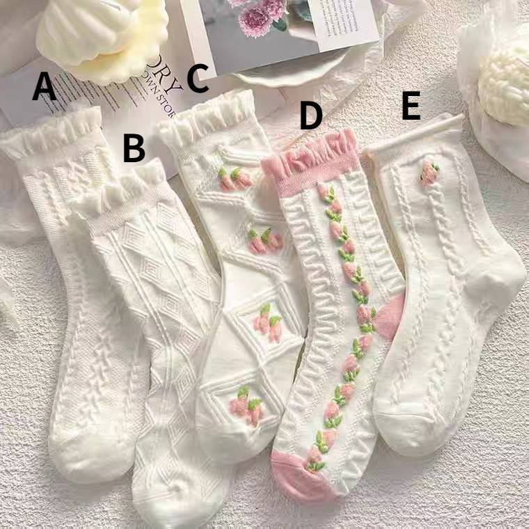 Chaussettes à fleurs roses MK18845