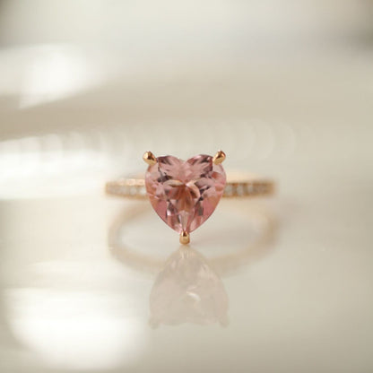 Pink Paris Heart 925 Ring LIN41 - mkkawaiishop