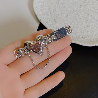 Entenschnabelclip mit süßer Herz-Quaste MK18794