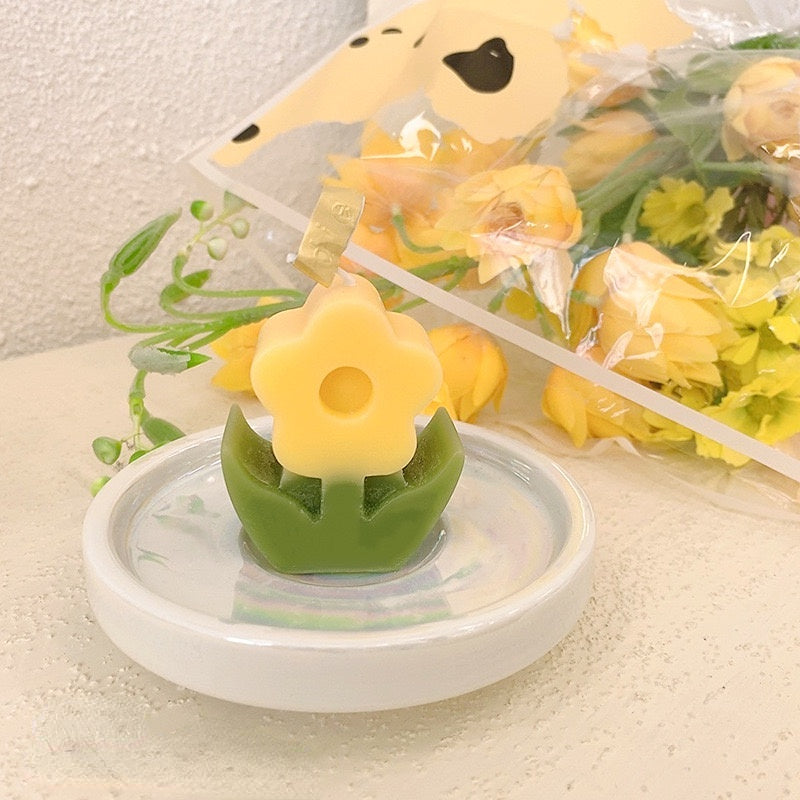 Cute Korean Flower Shaped Scented Candle LIN115 - mkkawaiishop