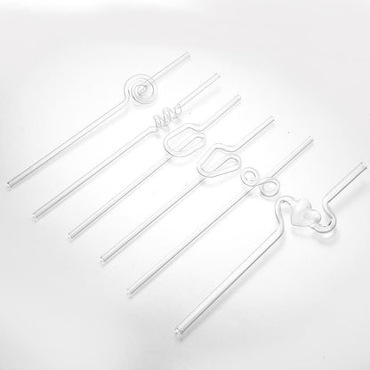 Love Shaped Glass Straw W382