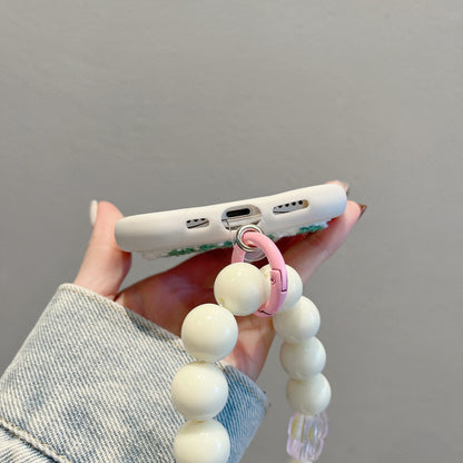 Plush embroidered tulip phone case