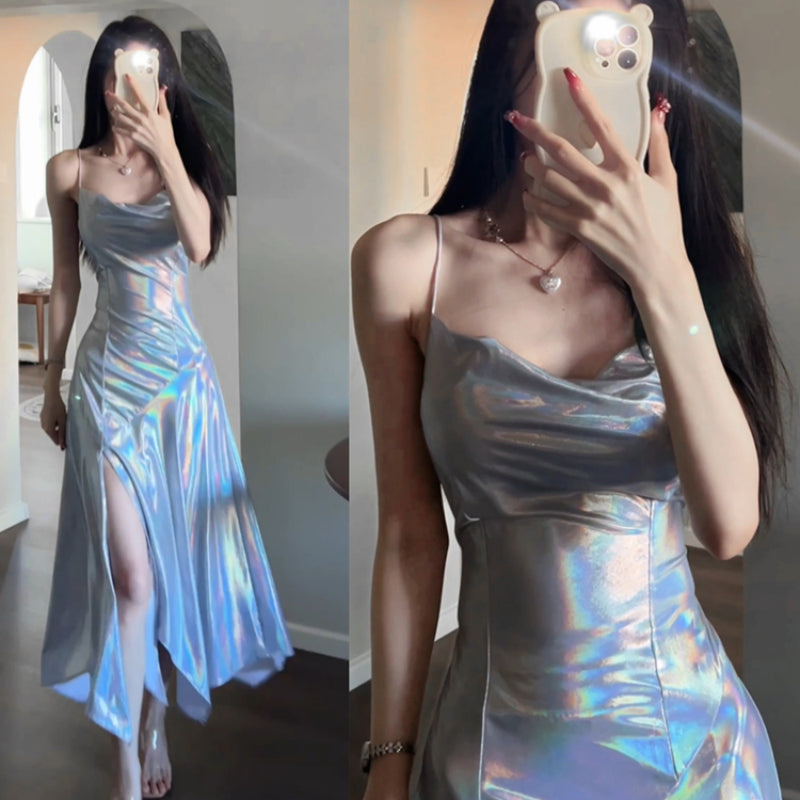 Laser Irregular Flowing Dress