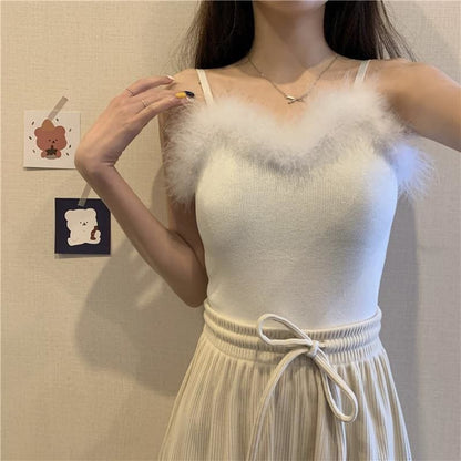 90s-Princess Feather Pastel Kawaii Aesthetic Knit Top - mkkawaiishop