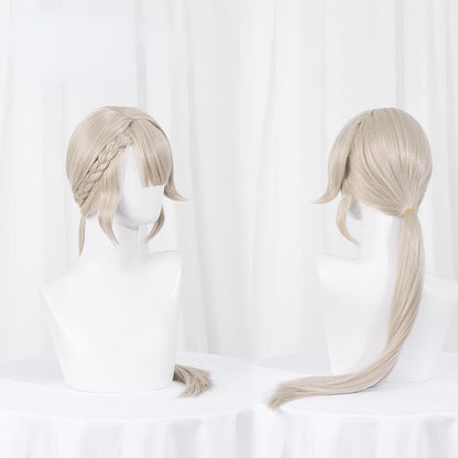 Pré-vente Genshin Impact Lynette Silver Side Braid Long Cosplay Perruque ON1020