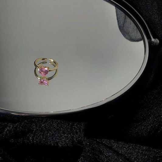 Pink Chéri Heart 925 Ring LIN42 - mkkawaiishop