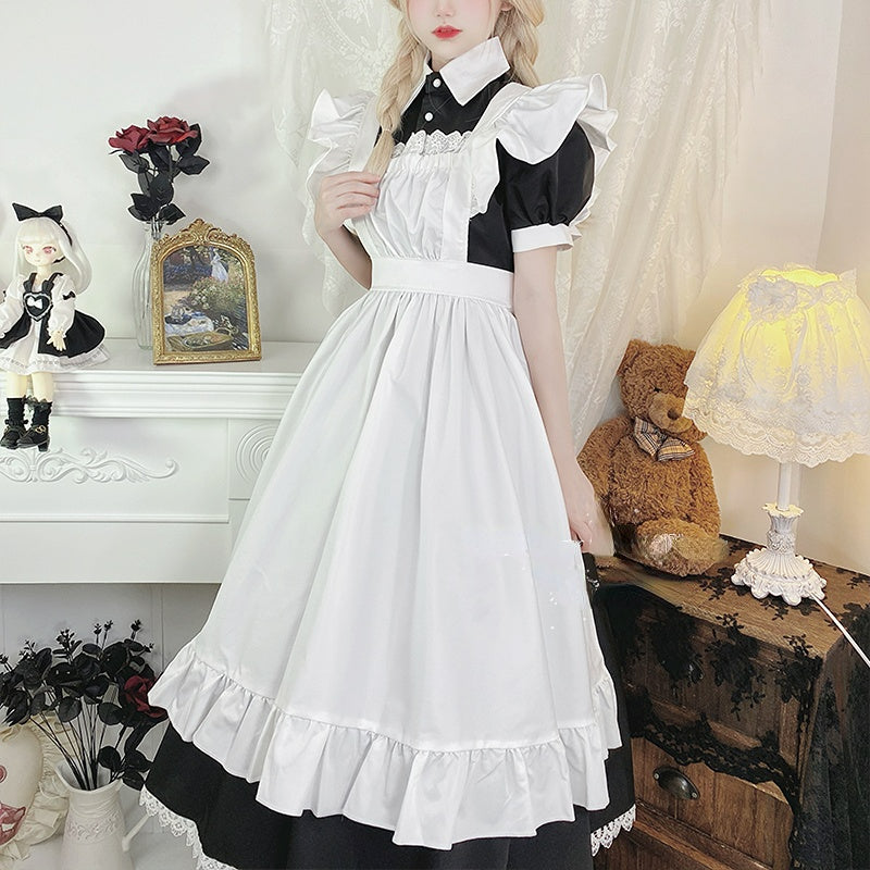 Robe longue classique à manches courtes pour femme de chambre Neko ON656