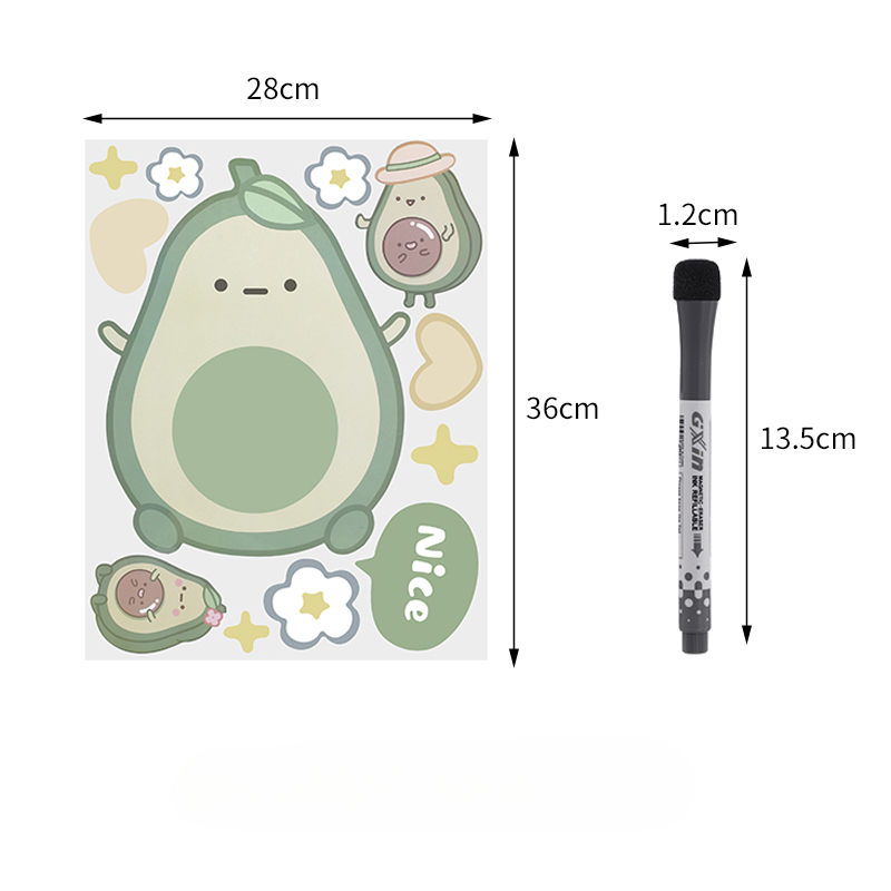 Cute Magnetic Fridge Avocado Notes Board ON665