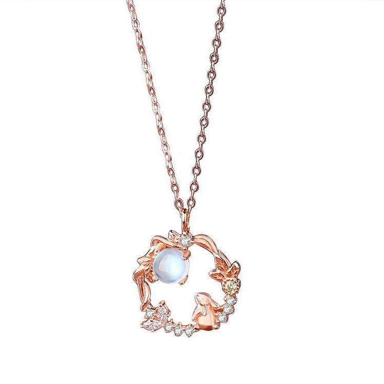 Collier Lapin Fée Lapin Pierre de Lune