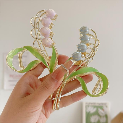 Maiglöckchen-Haarspange mit Mentalblume MK18668