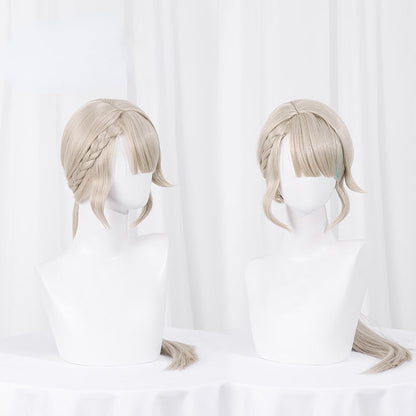 Pré-vente Genshin Impact Lynette Silver Side Braid Long Cosplay Perruque ON1020