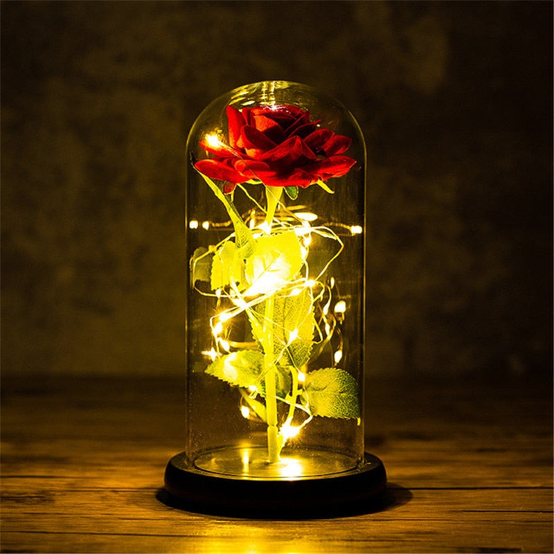 Rose LED Light In Glass