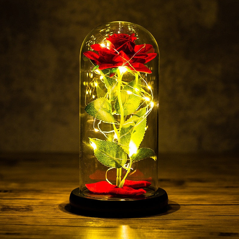 Rose LED Light In Glass