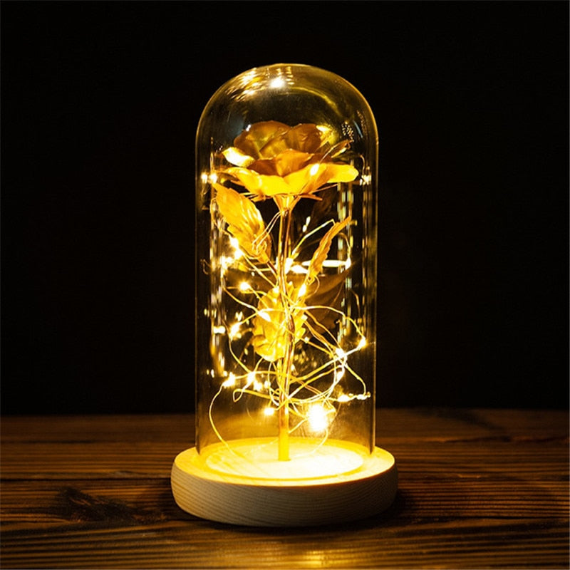 Rose LED Light In Glass