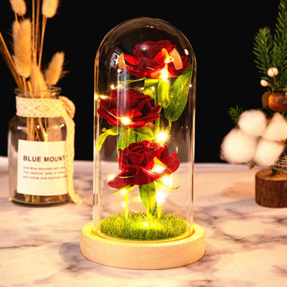 Rose LED Light In Glass