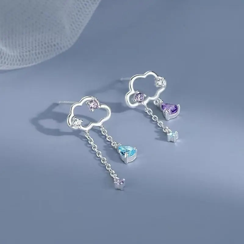 Kawaii Aesthetic Y2K Cute Fairy Asymmetric Cloud Earrings MK Kawaii Store