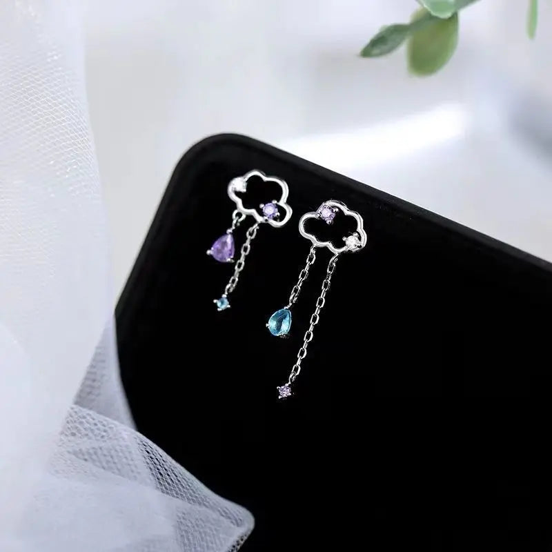 Kawaii Aesthetic Y2K Cute Fairy Asymmetric Cloud Earrings MK Kawaii Store