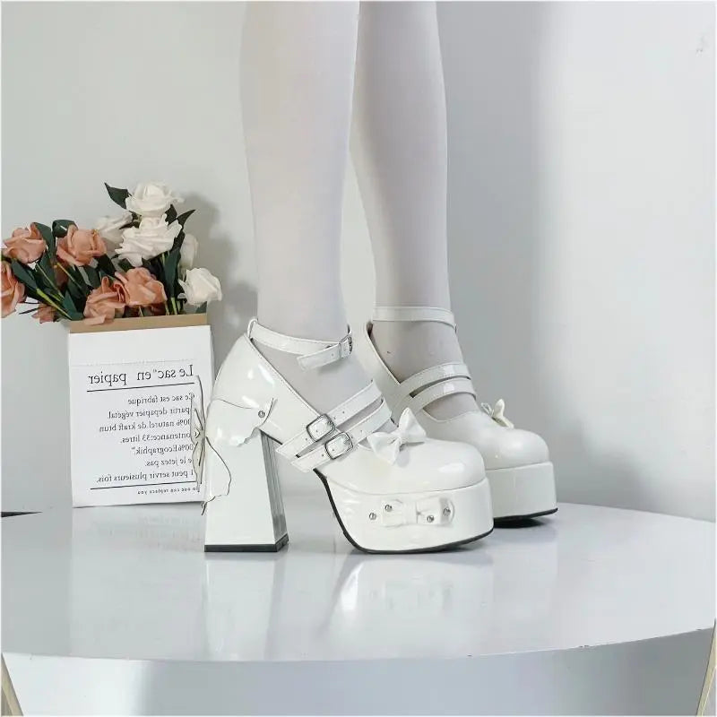 Kawaii Aesthetic Y2K Cute Fairy Butterfly Bow Knot High Heels MK Kawaii Store